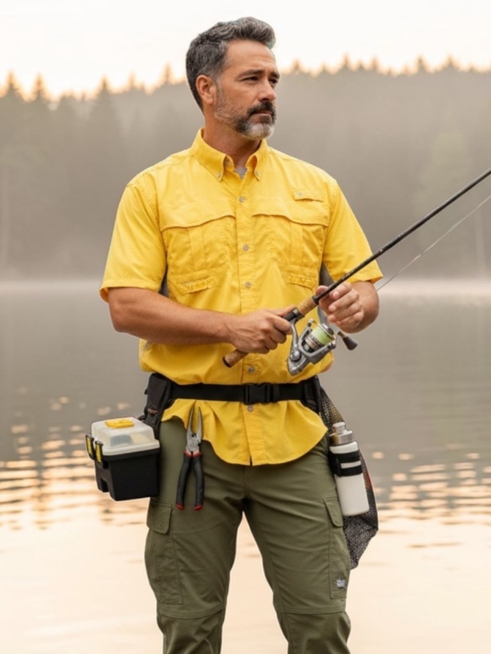 Reel Legends mariner II yellow mesh shirt xl